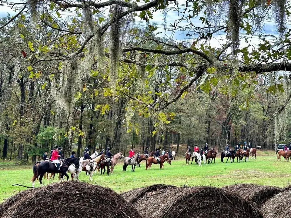 The front field on a meet morning.
