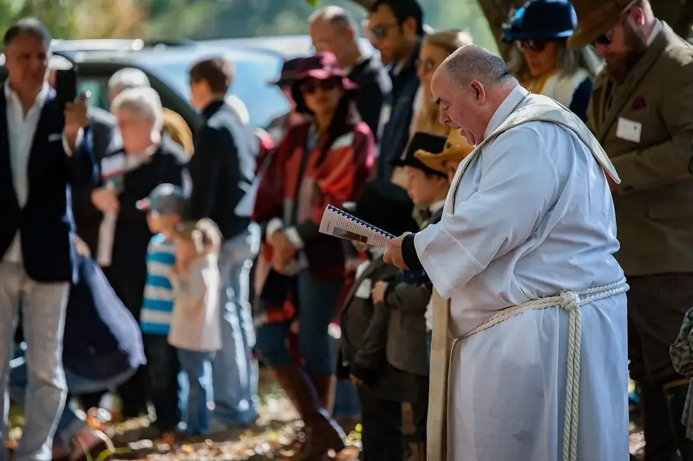 The blessing, before the field moves off.
